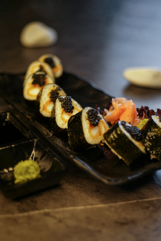 a plate of sushi
